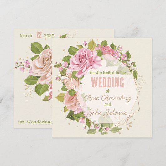 Floral slaat de datum op Save The Date (Voorkant / Achterkant)