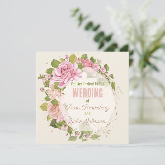 Floral slaat de datum op Save The Date (Staand voorkant)