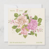  Floral slaat de datum op Save The Date (Achterkant)