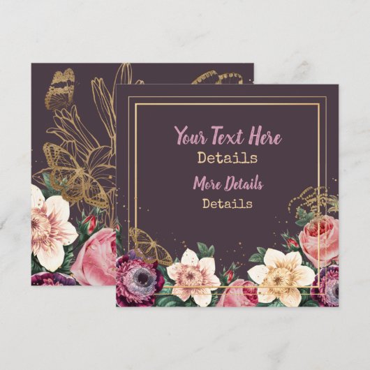  Floral slaat de datum op Save The Date (Voorkant / Achterkant)