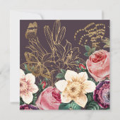 Floral slaat de datum op Save The Date (Achterkant)