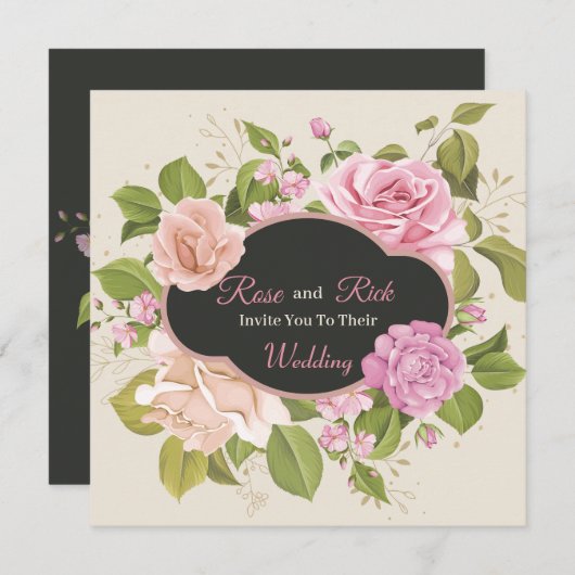 Floral slaat de datum op Save The Date (Voorkant / Achterkant)