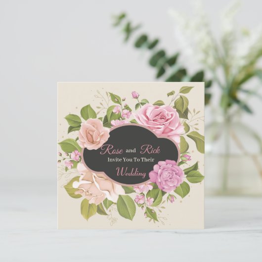  Floral slaat de datum op Save The Date (Staand voorkant)
