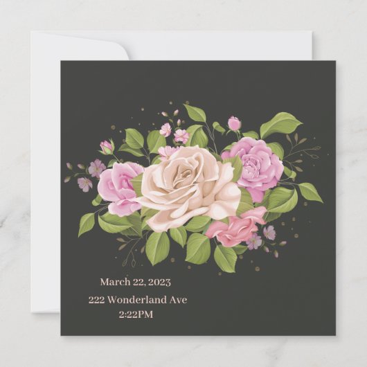  Floral slaat de datum op Save The Date (Achterkant)