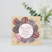  Floral slaat de datum op Save The Date (Staand voorkant)