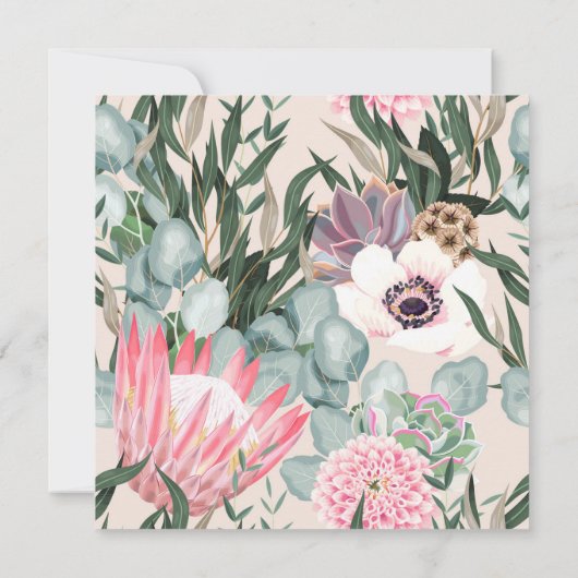  Floral slaat de datum op Save The Date (Achterkant)