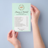 Floral Slapende Deer over Green Mummy of Dad Game Flyer (Hand)