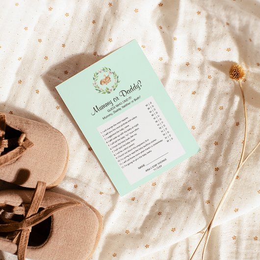 Floral Slapende Deer over Green Mummy of Dad Game Flyer