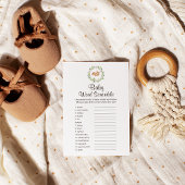 Floral Slaping Deer Baby UK Word Scramble Game Flyer