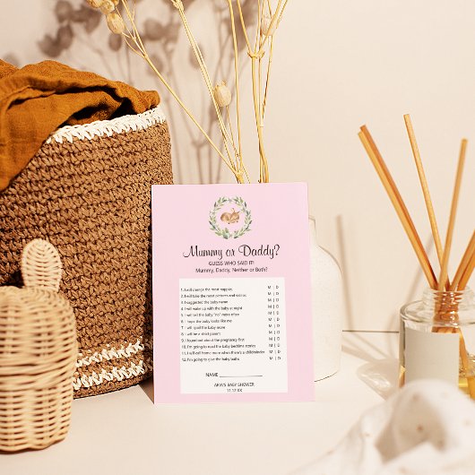 Floral Slaping Deer Girl Mummy of Dad Game Flyer