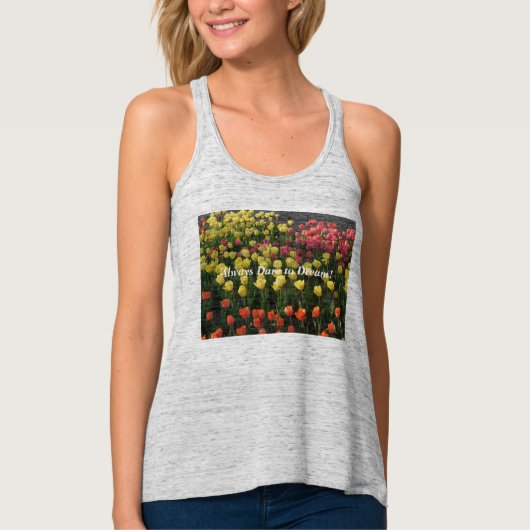 Floral Slim Fit Top (grijs) Durf altijd te dromen (Voorkant)