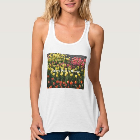 Floral Slim Fit Top (Wit) Durf altijd te dromen (Voorkant)