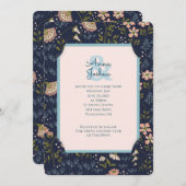 Floral Slit Lijst bruiloft Kaart (Voorkant / Achterkant)