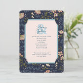 Floral Slit Lijst bruiloft Kaart (Staand voorkant)