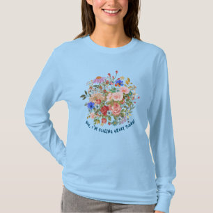Floral & Slogan Graphic T-Shirt