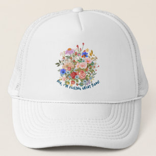 Floral & Slogan Graphic Trucker Hat Pet