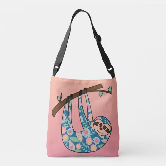 Floral Sloth Crossbody Tas (Achterkant)