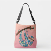 Floral Sloth Crossbody Tas (Voorkant)