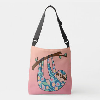 Floral Sloth Crossbody Tas