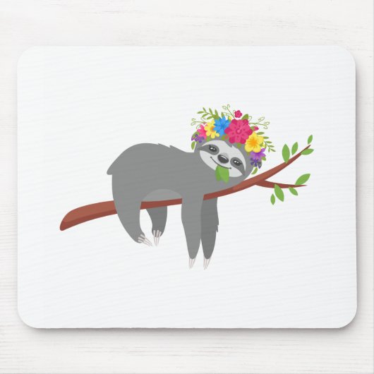  Floral Sloth Muismat (Voorkant)