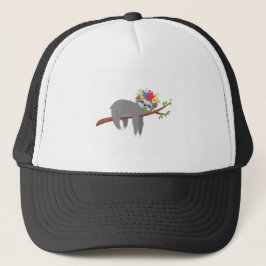  Floral Sloth Trucker Pet