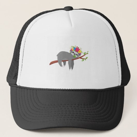  Floral Sloth Trucker Pet (Voorkant)