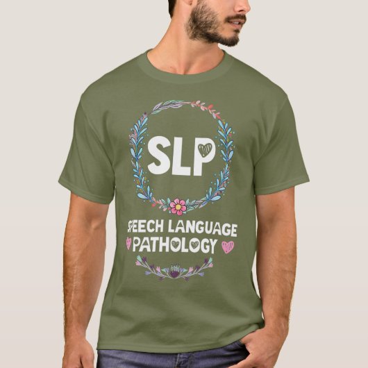 Floral SLP Shirts Speech Language Patholoog (Voorkant)