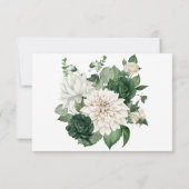 Floral Smaragd Groene QR Code Bruiloft RSVP Kaartje (Achterkant)
