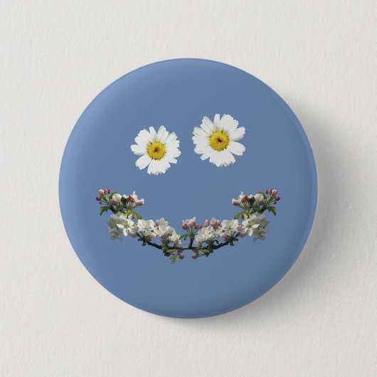 Floral Smile Ronde Button 5,7 Cm (Voorkant)