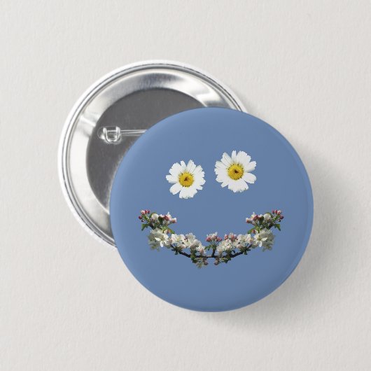 Floral Smile Ronde Button 5,7 Cm (Voorkant /achterkant)