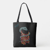 Floral Snake Wrap - Uw Initialen Tote Bag (Achterkant)
