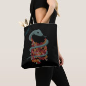 Floral Snake Wrap - Uw Initialen Tote Bag (Dichtbij)