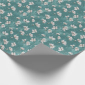 Floral Snow Spring Wrapping Paper Cadeaupapier (Hoek)