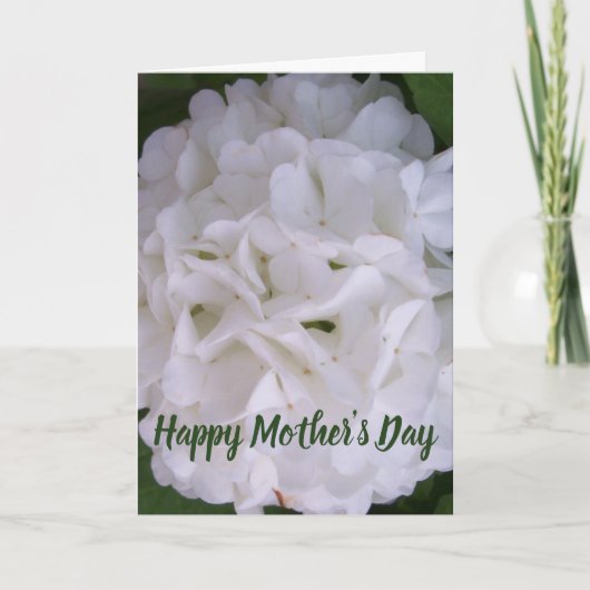 Floral Snowball Bloom Happy Mothers Day Kaart (Voorkant)