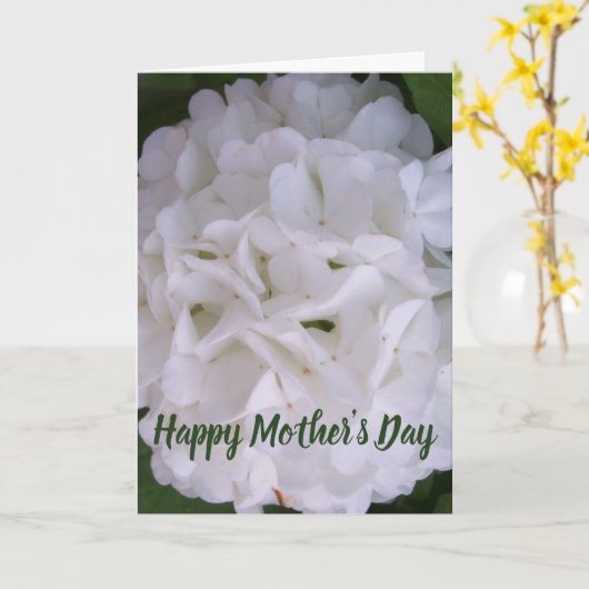 Floral Snowball Bloom Happy Mothers Day Kaart (Gele Bloem)