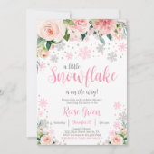 Floral Snowflake Baby shower Invitation Kaart (Voorkant)