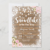 Floral snowflake is onderweg naar baby shower kaart (Voorkant)