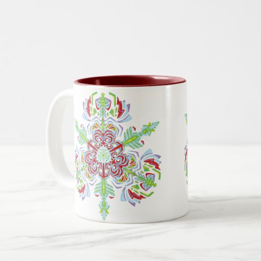 ~Floral~ Snowflake Mok (Voorkant links)