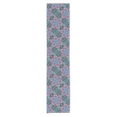 Floral Snowflake Roze Blauw Groen Korte Tafelloper (Voorkant)