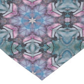 Floral Snowflake Roze Blauw Groen Korte Tafelloper (Hoek)