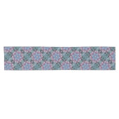 Floral Snowflake Roze Blauw Groen Korte Tafelloper (Horizontaal)