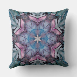Floral Snowflake Roze Blauw Groen Kussen