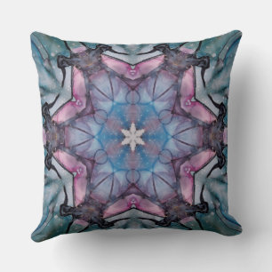 Floral Snowflake Roze Blauw Groen Kussen