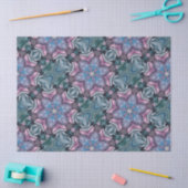 Floral Snowflake Roze Blauw Groen Tissuepapier (Craft)
