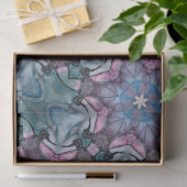 Floral Snowflake Roze Blauw Groen Tissuepapier (Geschenk)