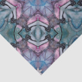 Floral Snowflake Roze Blauw Groen Tissuepapier (Detail)