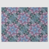 Floral Snowflake Roze Blauw Groen Tissuepapier (Voorkant)