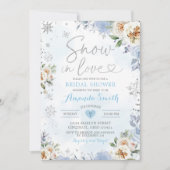 Floral Snowflake Winter Vrijgezellenfeest Invite9  Kaart (Voorkant)