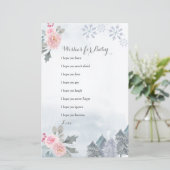 Floral Snowflakes Winter Wishes for Baby Card (Staand voorkant)