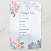 Floral Snowflakes Winter Wishes for Baby Card (Voorkant / Achterkant)